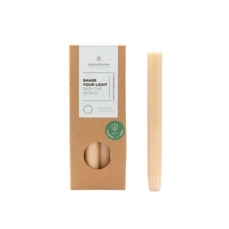 Set de bougies cierges beige 20 cm en RSPO | Hashtag Déco