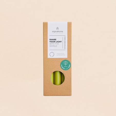 Set 10 bougies vert mousse en stéarine | Hashtag Déco