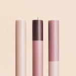 Bougies rayées rose parme 30cm en huile de palme | Hashtag Déco