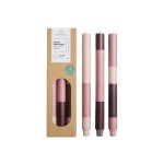 Bougies rayées rose parme 30cm en huile de palme | Hashtag Déco