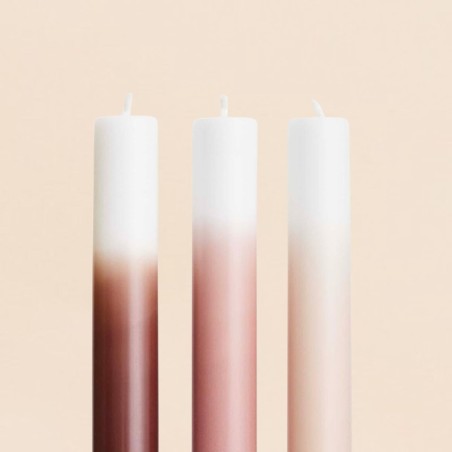 Set 3 bougies rose parme violet 30cm | Hashtag Déco