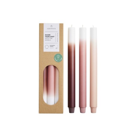 Set 3 bougies rose parme violet 30cm | Hashtag Déco