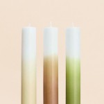 Set de 3 bougies dégradées beige camel vert | Hashtag Déco