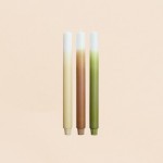 Set de 3 bougies dégradées beige camel vert | Hashtag Déco