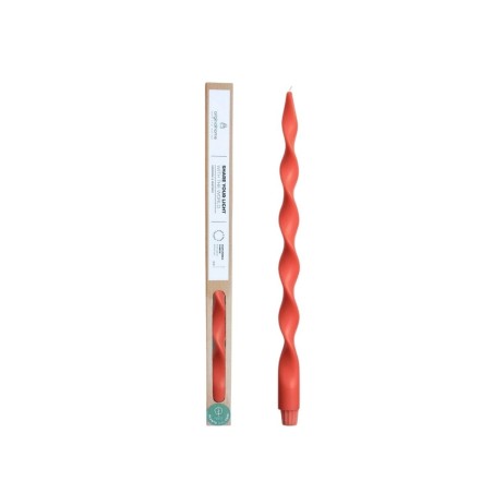 Bougie spirale rouge 40cm en huile de palme | Hashtag Déco