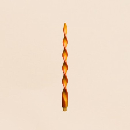 Bougie spirale orange rouge 40cm en RSPO | Hashtag Déco