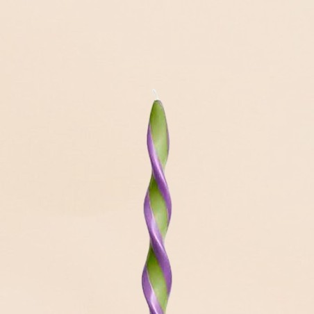 Bougie spirale vert parme, huile de palme | Hashtag Déco