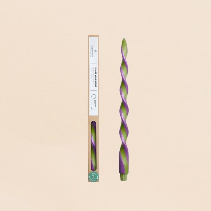 Bougie spirale vert parme, huile de palme | Hashtag Déco