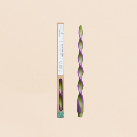 Bougie spirale vert parme, huile de palme | Hashtag Déco