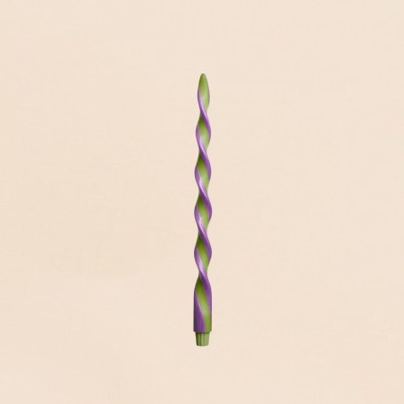 Bougie spirale vert parme, huile de palme | Hashtag Déco