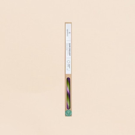 Bougie spirale vert parme, huile de palme | Hashtag Déco