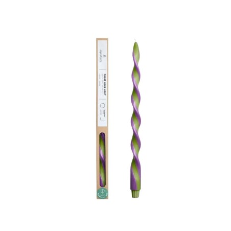 Bougie spirale vert parme, huile de palme | Hashtag Déco