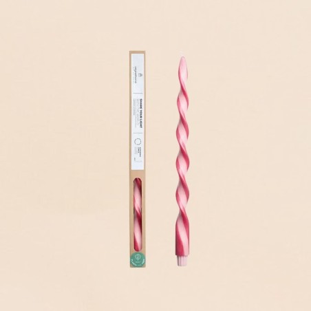 Bougie spirale rose framboise, huile de palme | Hashtag Déco
