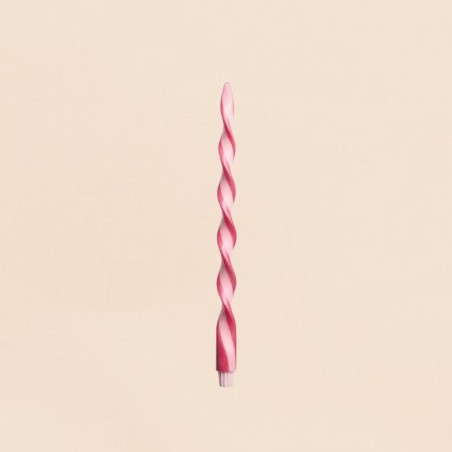 Bougie spirale rose framboise, huile de palme | Hashtag Déco