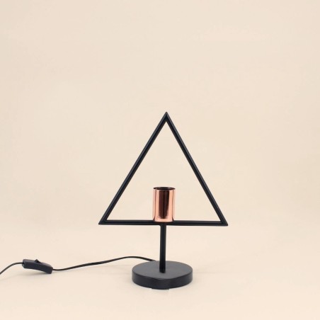 Lampe à poser triangle en métal noir | Hashtag Déco