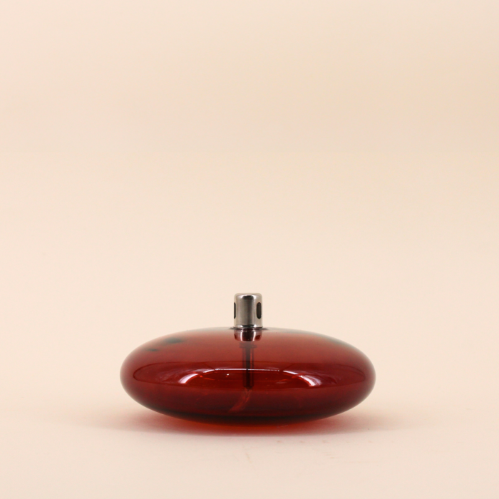 Lampe à huile en verre bordeaux | Hashtag Déco