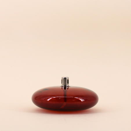 Lampe à huile en verre bordeaux | Hashtag Déco