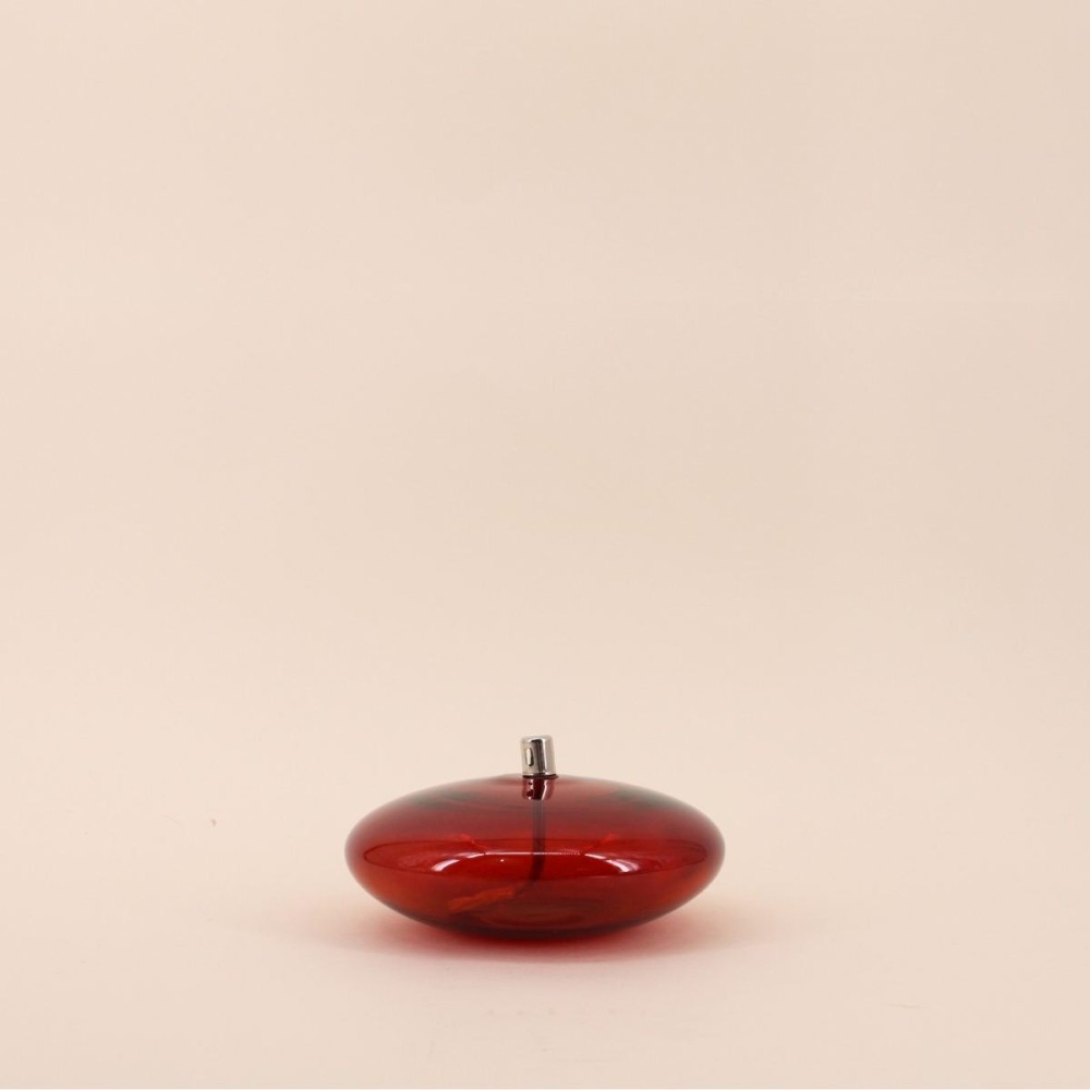 Lampe à huile bordeaux en verre soufflé | Hashtag Déco