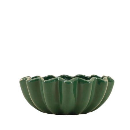 Coupe céramique alvéolée 24cm verte | Hashtag Déco