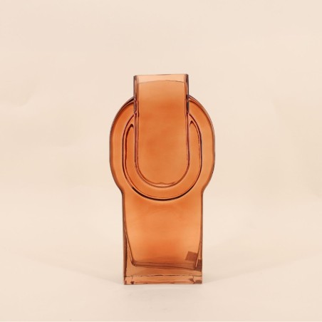 Vase en verre vintage géométrique h34cm | Hashtag Déco