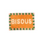 Tapis de bain coton brodé Bisous 50x80 cm | Hashtag Déco