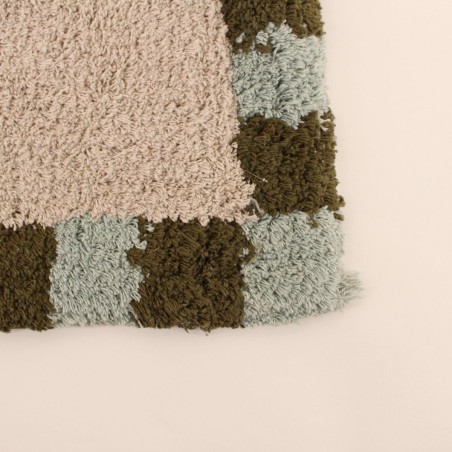 Tapis de bain coton brodé Bisous 50x80 cm | Hashtag Déco