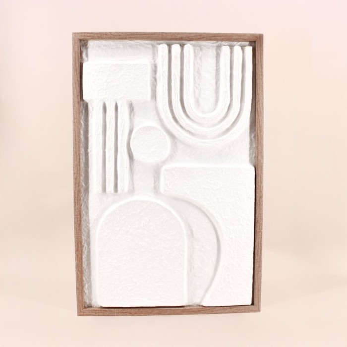 Cadre décoratif en relief bois blanc 40x60 cm | Hashtag Déco