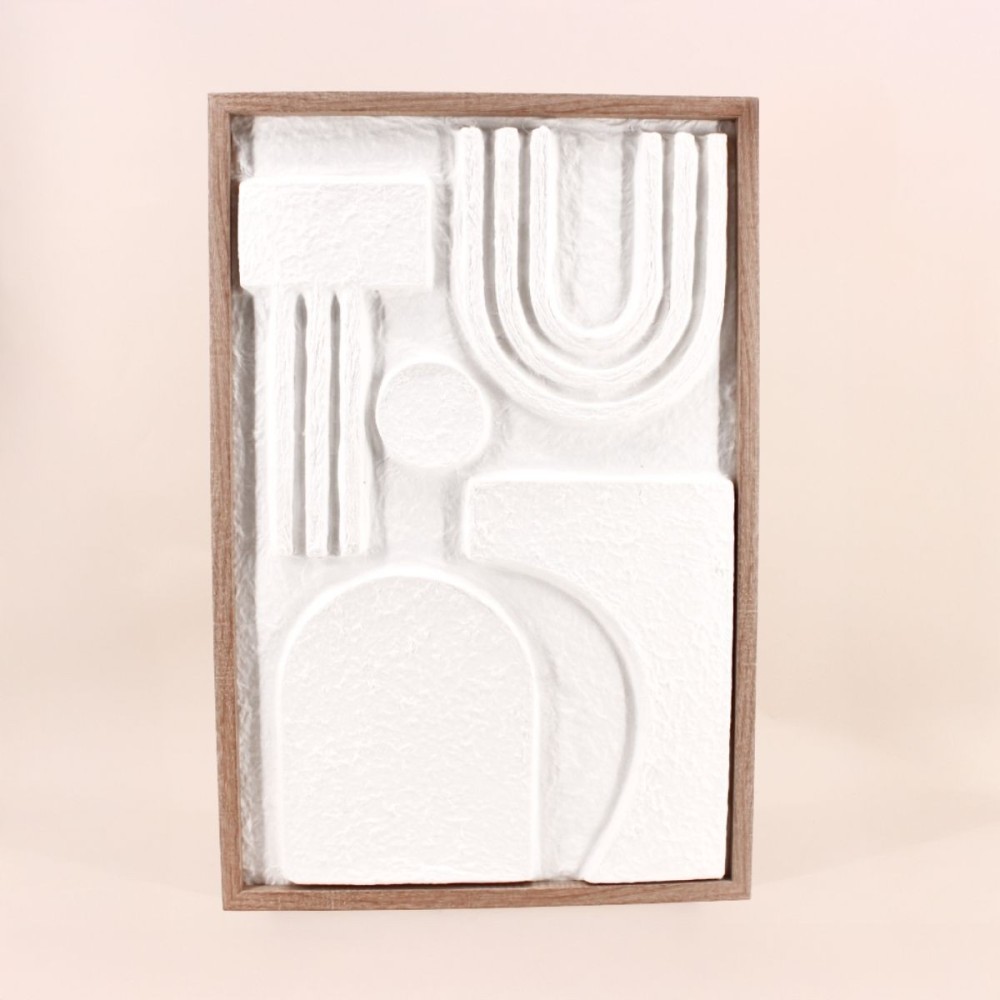 Cadre décoratif en relief bois blanc 40x60 cm | Hashtag Déco
