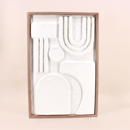 Cadre décoratif en relief bois blanc 40x60 cm | Hashtag Déco