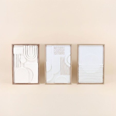 Set de 3 toiles décoratives en relief | Hashtag Déco