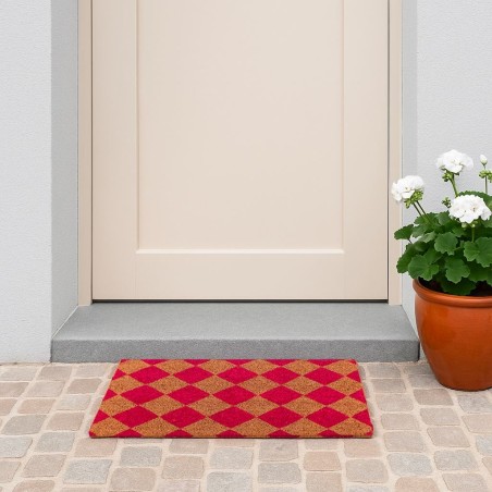 Paillasson coco damiers 40x60cm, style moderne | Hashtag Déco