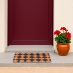Paillasson coco damiers 40x60cm, style moderne | Hashtag Déco