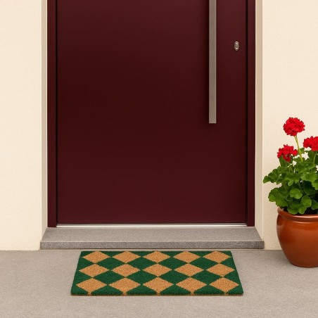 Paillasson coco damiers 40x60cm, style moderne | Hashtag Déco