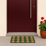 Paillasson coco damiers 40x60cm, style moderne | Hashtag Déco