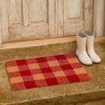 Paillasson coco rouge écossais 40x60 cm | Hashtag Déco
