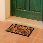 Paillasson coco fleurs marron 40x60 cm | Hashtag Déco