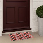 Paillasson coco rouge géométrique 40x60cm | Hashtag Déco