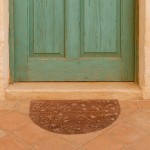 Paillasson coco marron floral demi-lune 40x60cm | Hashtag Déco