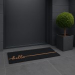 Paillasson coco noir beige "Hello" 25x75 cm | Hashtag Déco