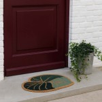 Paillasson coco feuille vert/marron 40x60cm | Hashtag Déco
