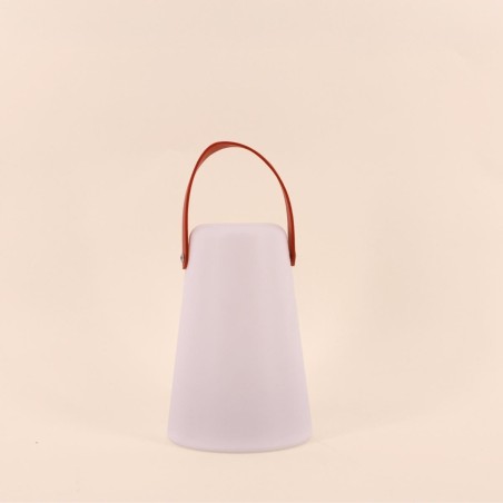 Lanterne led effet cuir marron à piles 20x14cm | Hashtag Déco