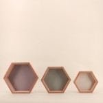 Set de 3 étagères bois hexagonales | Hashtag Déco