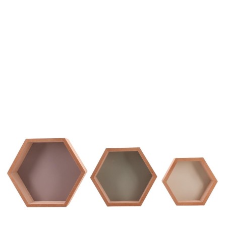 Set de 3 étagères bois hexagonales | Hashtag Déco