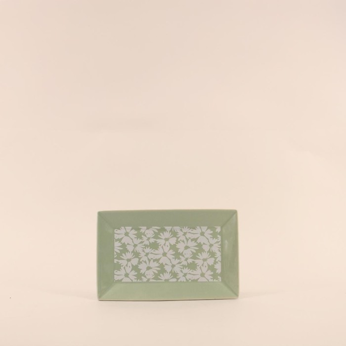 Coupelle à bijoux motifs fleuris rectangulaire 20x13cm