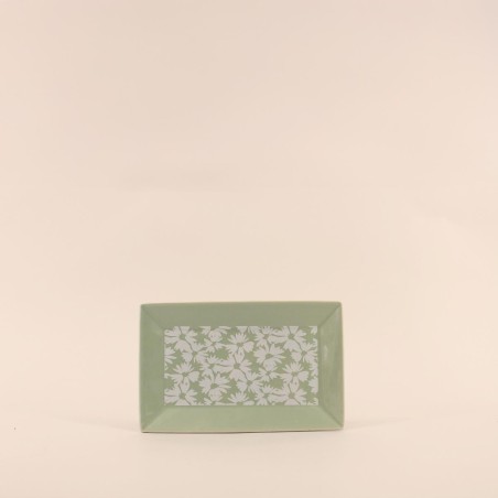 Coupelle à bijoux motifs fleuris rectangulaire 20x13cm