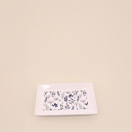 Coupelle à bijoux motifs fleuris rectangulaire 20x13cm
