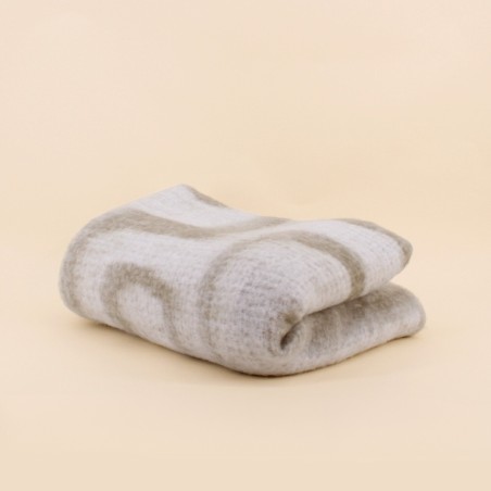 Plaid doux beige en coton 130x170cm | Hashtag Déco