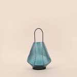 Lanterne design verre vert 30cm, chic et moderne | Hashtag Déco