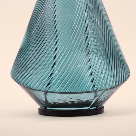 Lanterne design verre vert 30cm, chic et moderne | Hashtag Déco