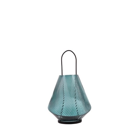 Lanterne design verre vert 30cm, chic et moderne | Hashtag Déco